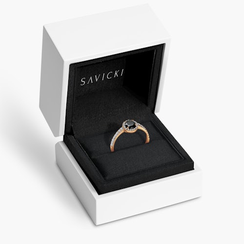 Pierścionek zaręczynowy This is Love: złoty, czarny diament